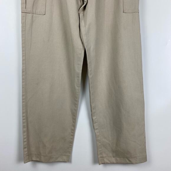 Woolrich Linen Cotton Wide Leg Cargo Pants Khaki High Rise Women’s Size 12 - Picture 5 of 11